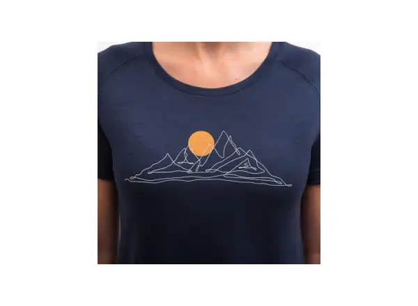 Sensor Merino Blend Moon women's short sleeve T-shirt Deep Blue