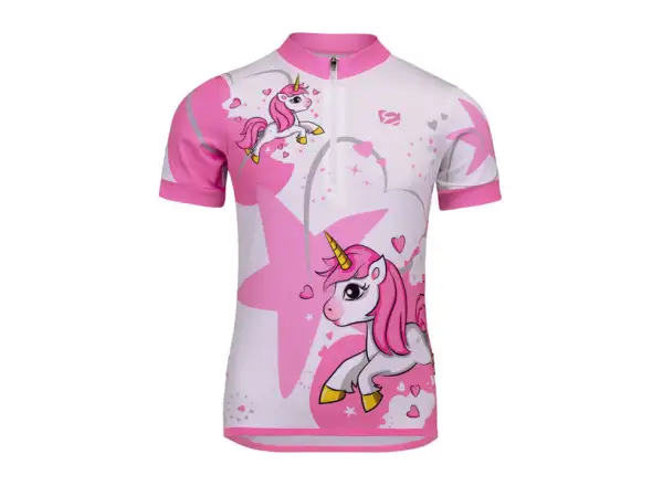 Etape Rio short sleeve kids jersey white/pink