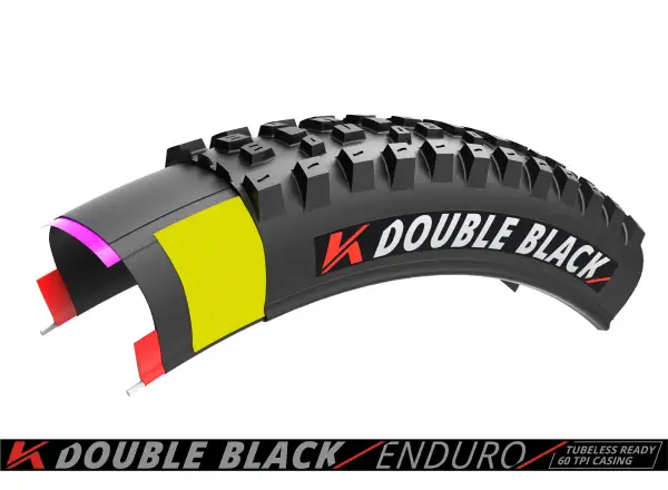 Kenda K-Series Double Black Downhill 60TPI K-1265 TR 27,5x2,40" MTB tire kevlar