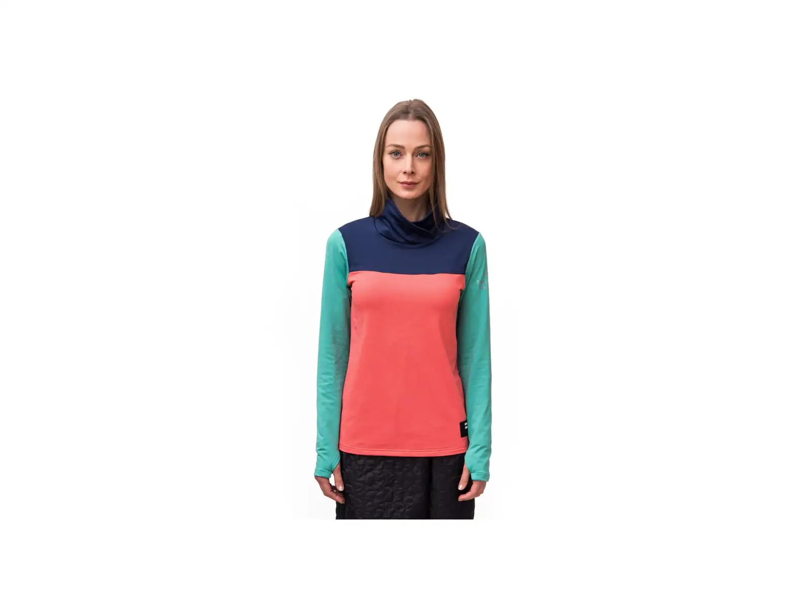 Sensor Coolmax Thermo women's sweatshirt coral/teal/dark blue