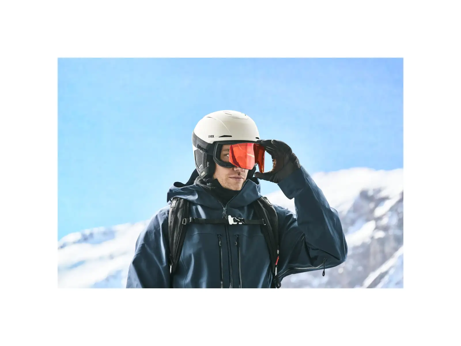 Uvex Lace Attract FM ski goggles black matt/red - orange