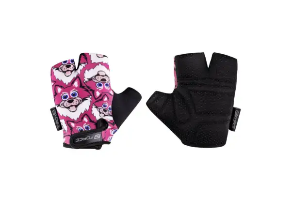 Force Wolfie Kid children's three-finger gloves pink