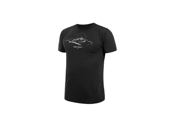 Sensor Coolmax Tech Mountains men's T-shirt short sleeve black