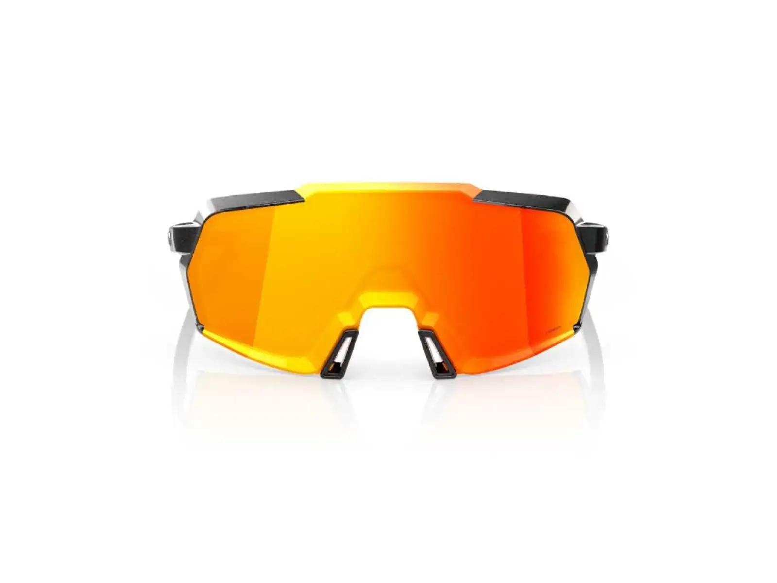 100% Korbin Gloss Metallic Black HiPER Red Multilayer Mirror Sunglasses