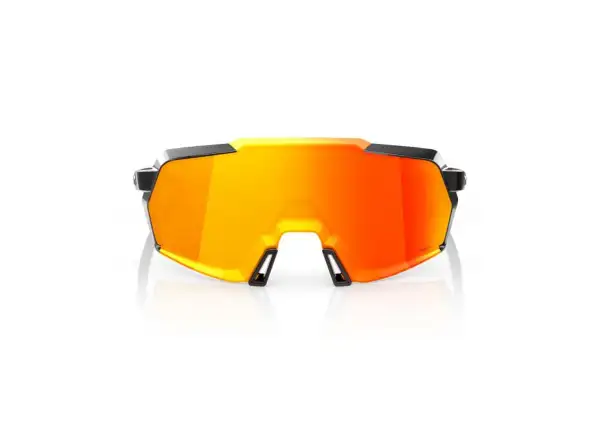 100% Korbin Gloss Metallic Black HiPER Red Multilayer Mirror Sunglasses