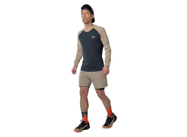 Dynafit Alpine Pro men's long sleeve shirt Blueberry/Rock Khaki