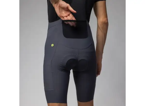 Alé R-EV1 GO men's shorts with pad and bib Titanium
