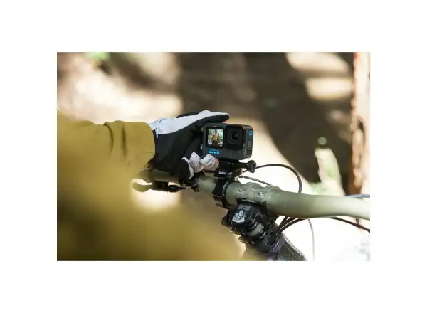 GoPro camera mount on handlebars