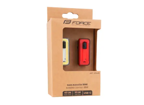 Force Bine USB set of front and rear flashlights