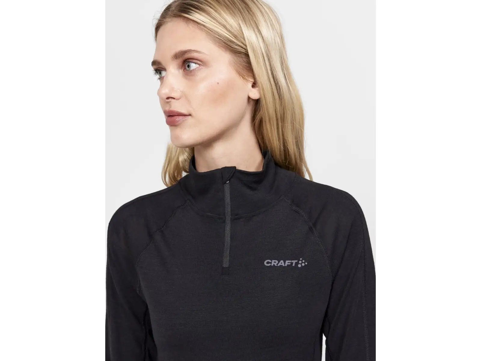 Craft ADV Wool Merino women's long sleeve zip tee black