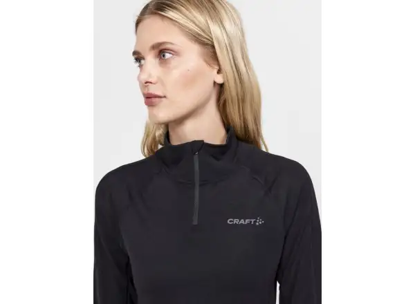 Craft ADV Wool Merino women's long sleeve zip tee black