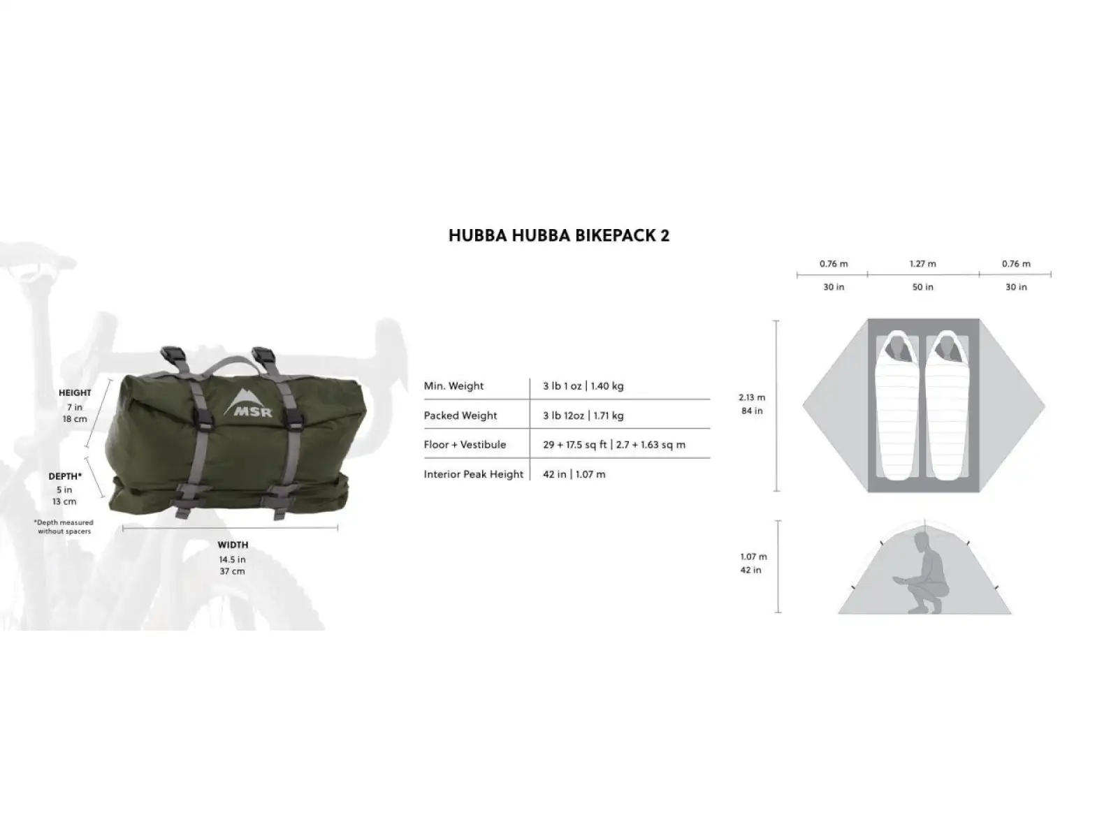 MSR Hubba Hubba Bikepack 2 tent 2 people