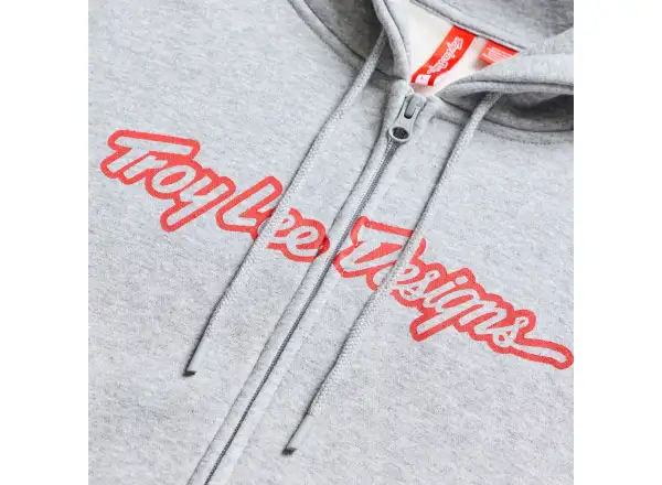 Troy Lee Designs Signature men's zip-up hoodie Gray heather/Red