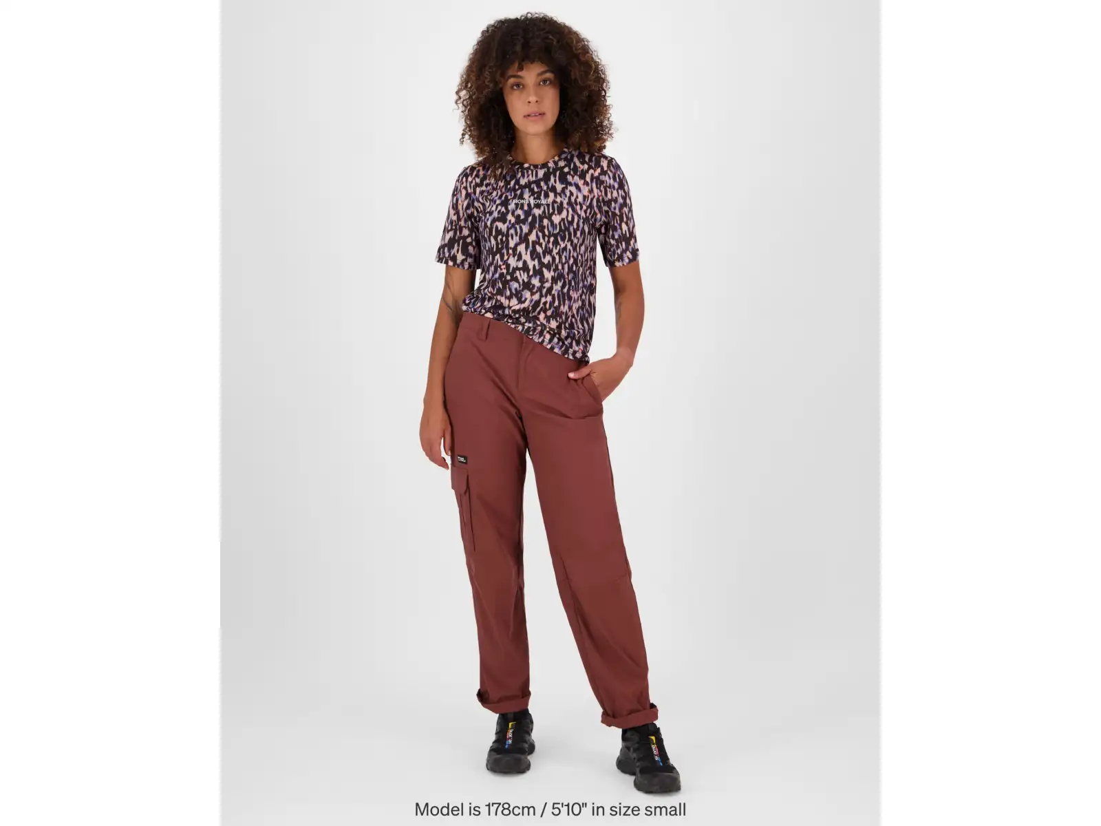 Mons Royale Icon Merino women's T-shirt short sleeve Rock Leopard