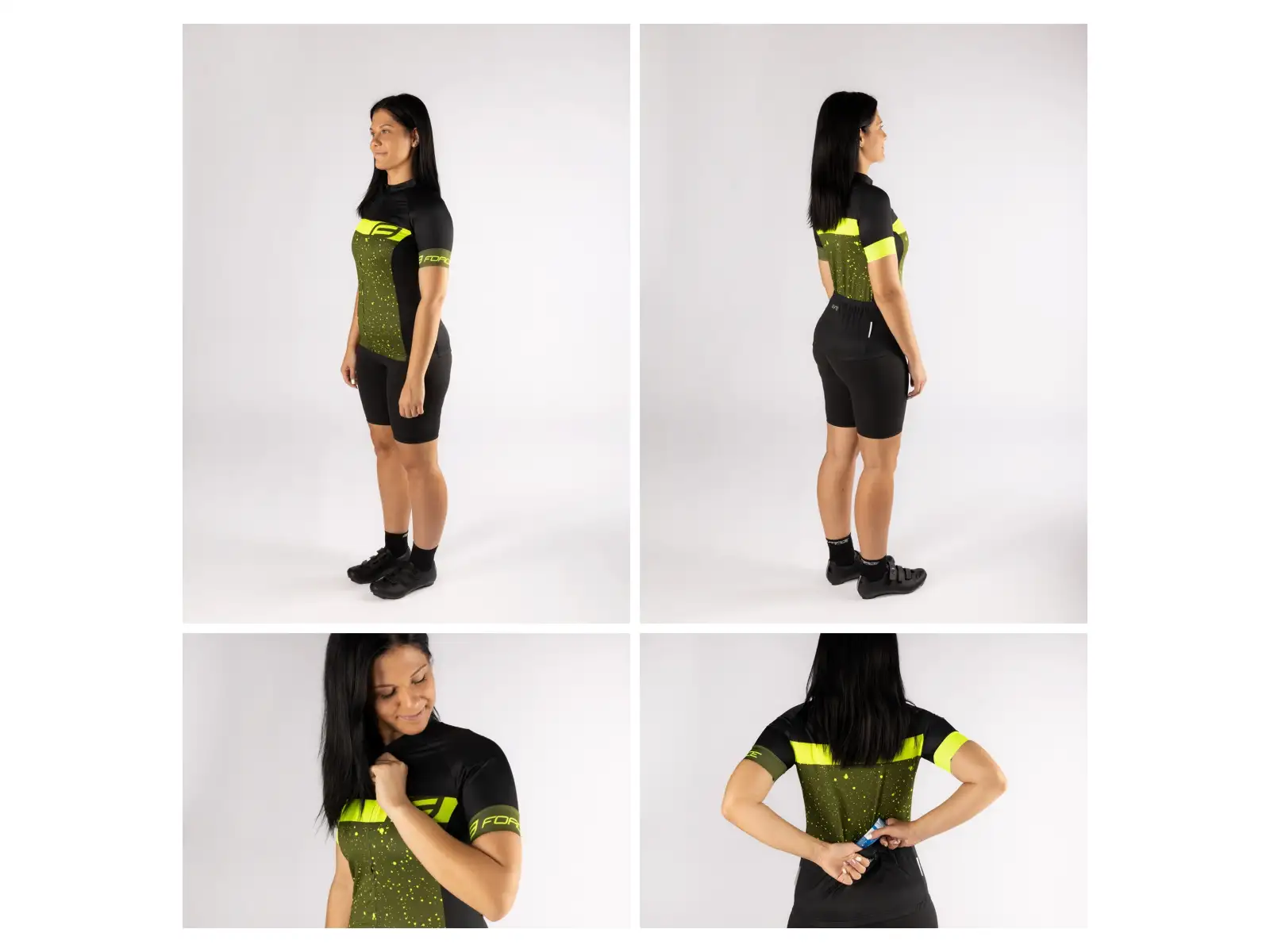 Force Spray Lady jersey short sleeve army/fluo
