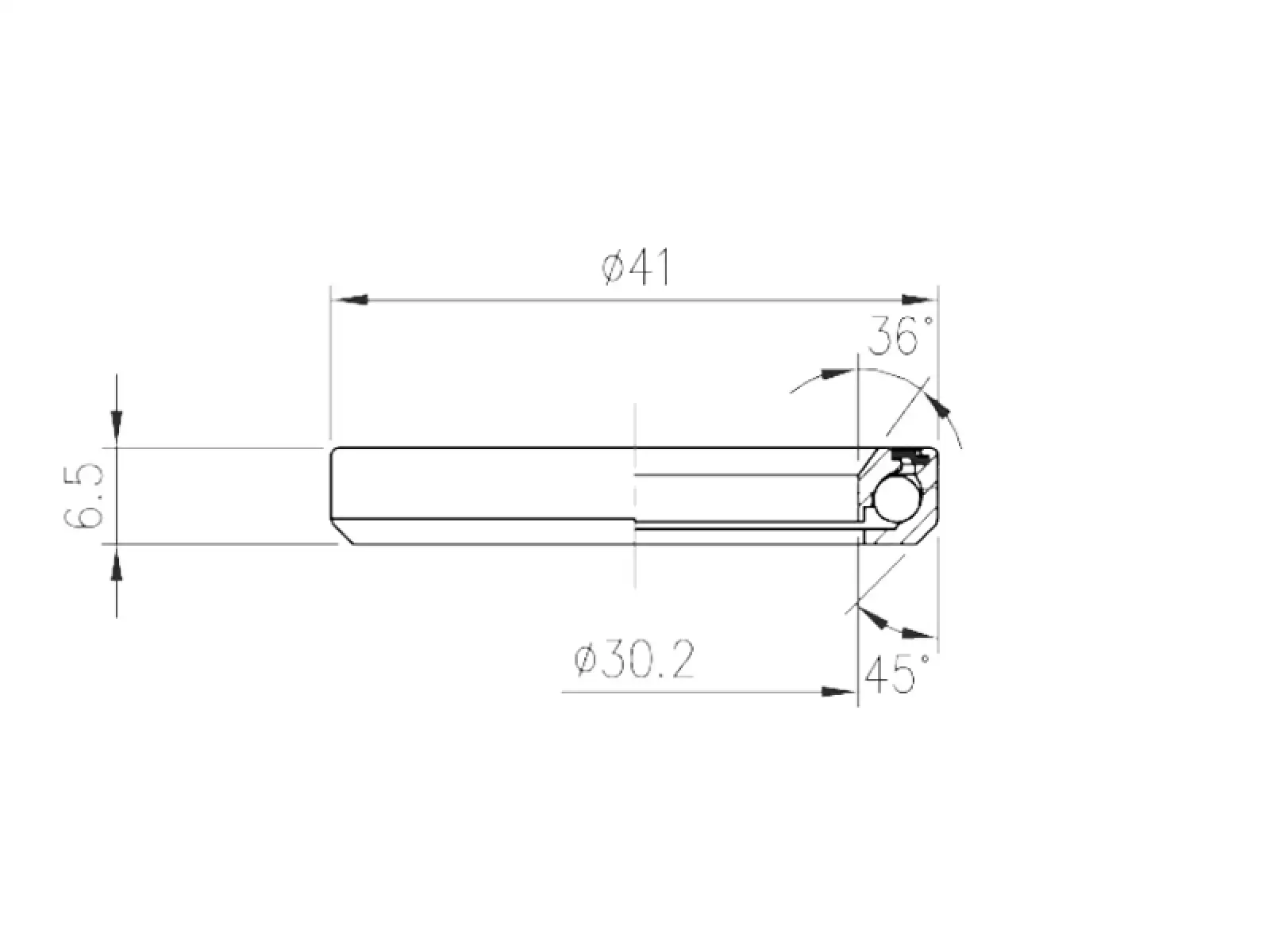 FSA TH-873E (MR122) 1-1/8" bearing ACB 36x45 degrees
