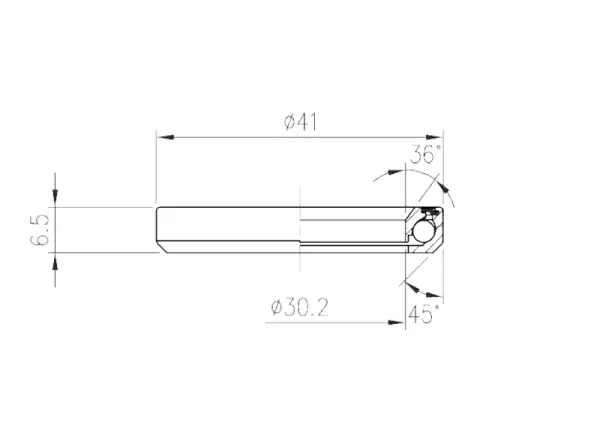 FSA TH-873E (MR122) 1-1/8" bearing ACB 36x45 degrees