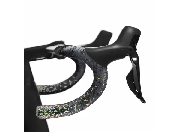 Supacaz Super Sticky Kush Star Fade handlebar tape  Emerald Refractor/Black Star Plugz