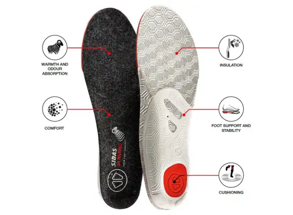 Sidas Winter 3D Merino insoles medium arch 1 pair