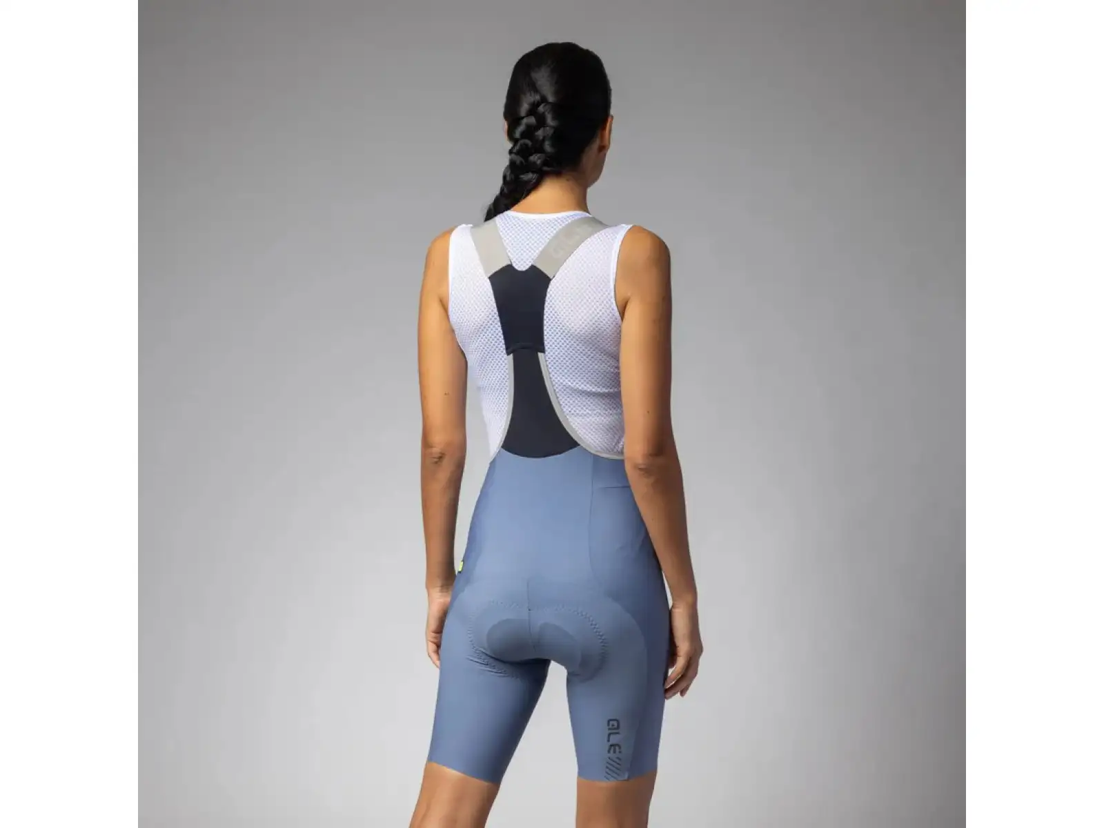 Alé PR-E Master 2.0 women's shorts with padding and braces Steel Blue