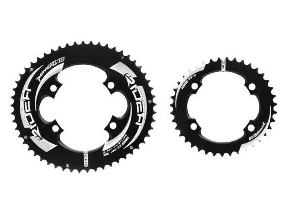 Ridea Full Powering elliptical road chainrings 53/39 teeth black/white