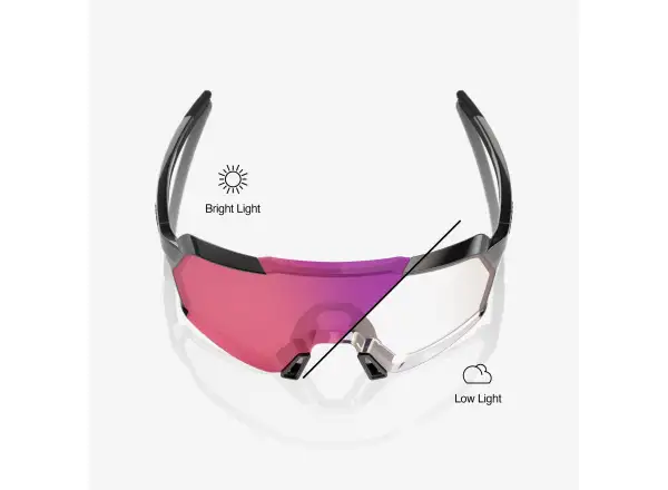 100% Korbin sports glasses Gloss Black/Purple Mirror Photochromic Lens
