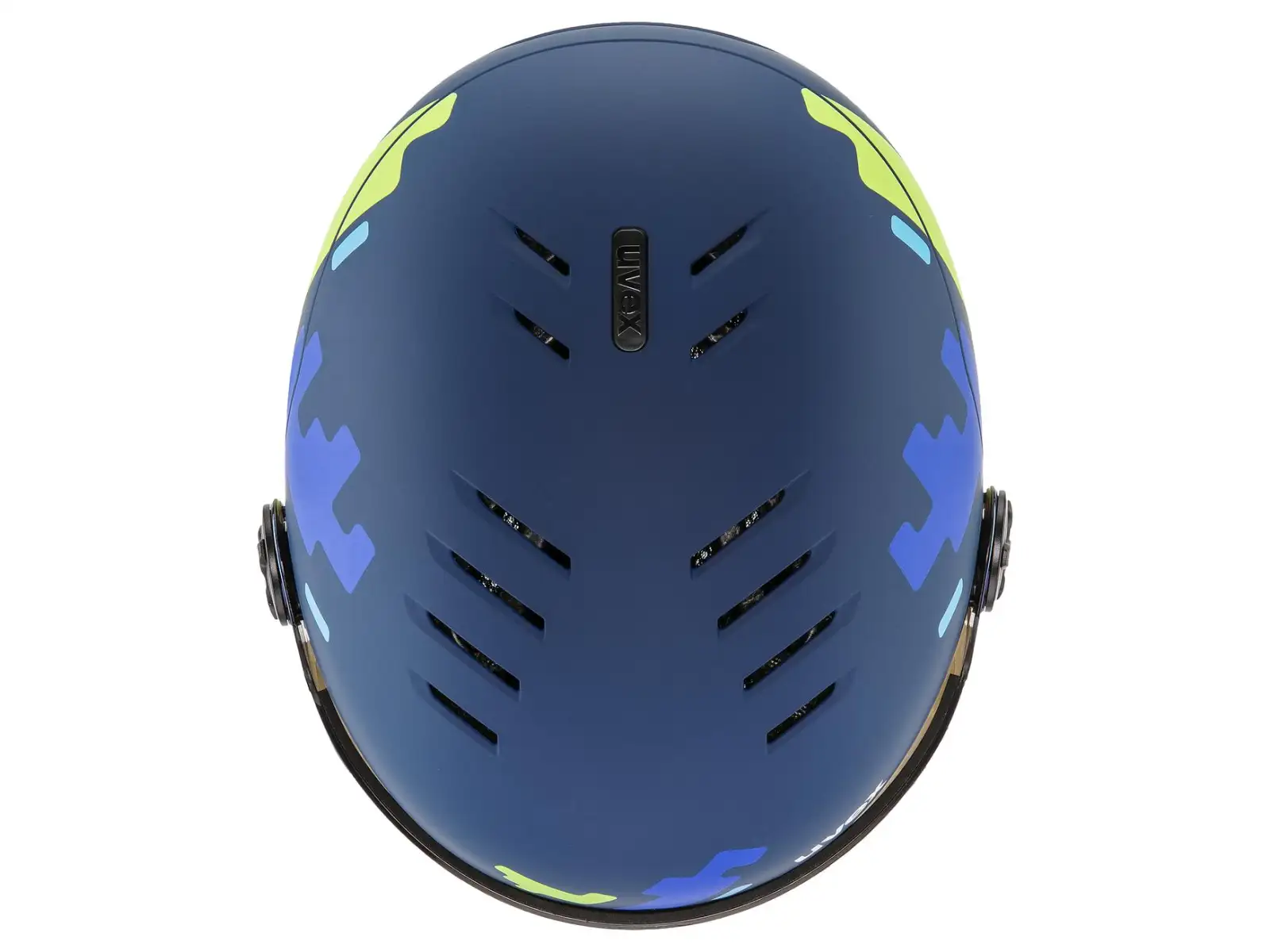 Uvex Rocket Jr Visor ski helmet blue matt