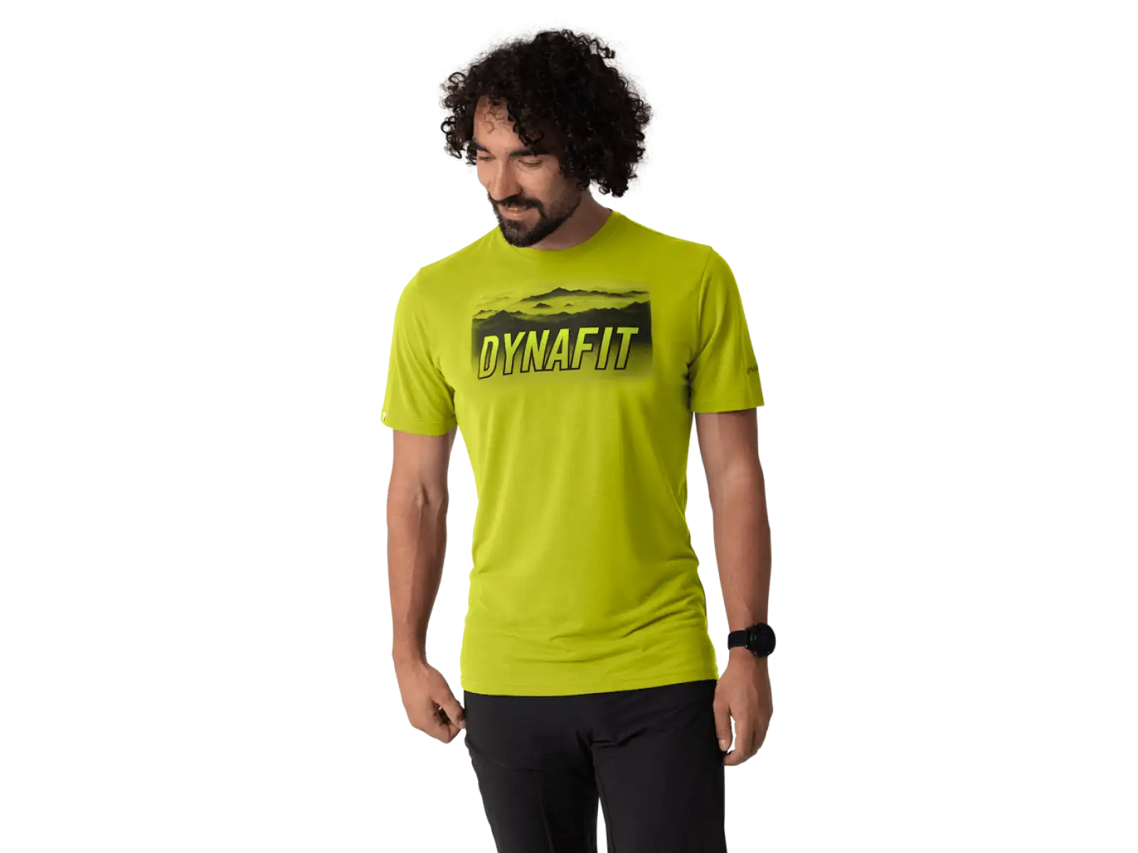 Dynafit Transalper Graphic men's short sleeve T-shirt Golden Lime
