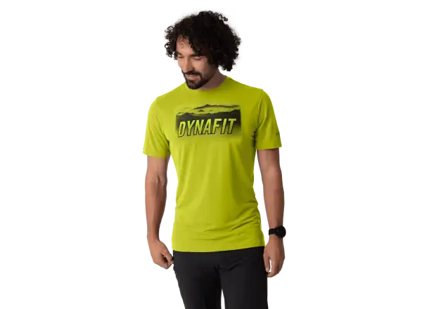 Dynafit Transalper Graphic men's short sleeve T-shirt Golden Lime