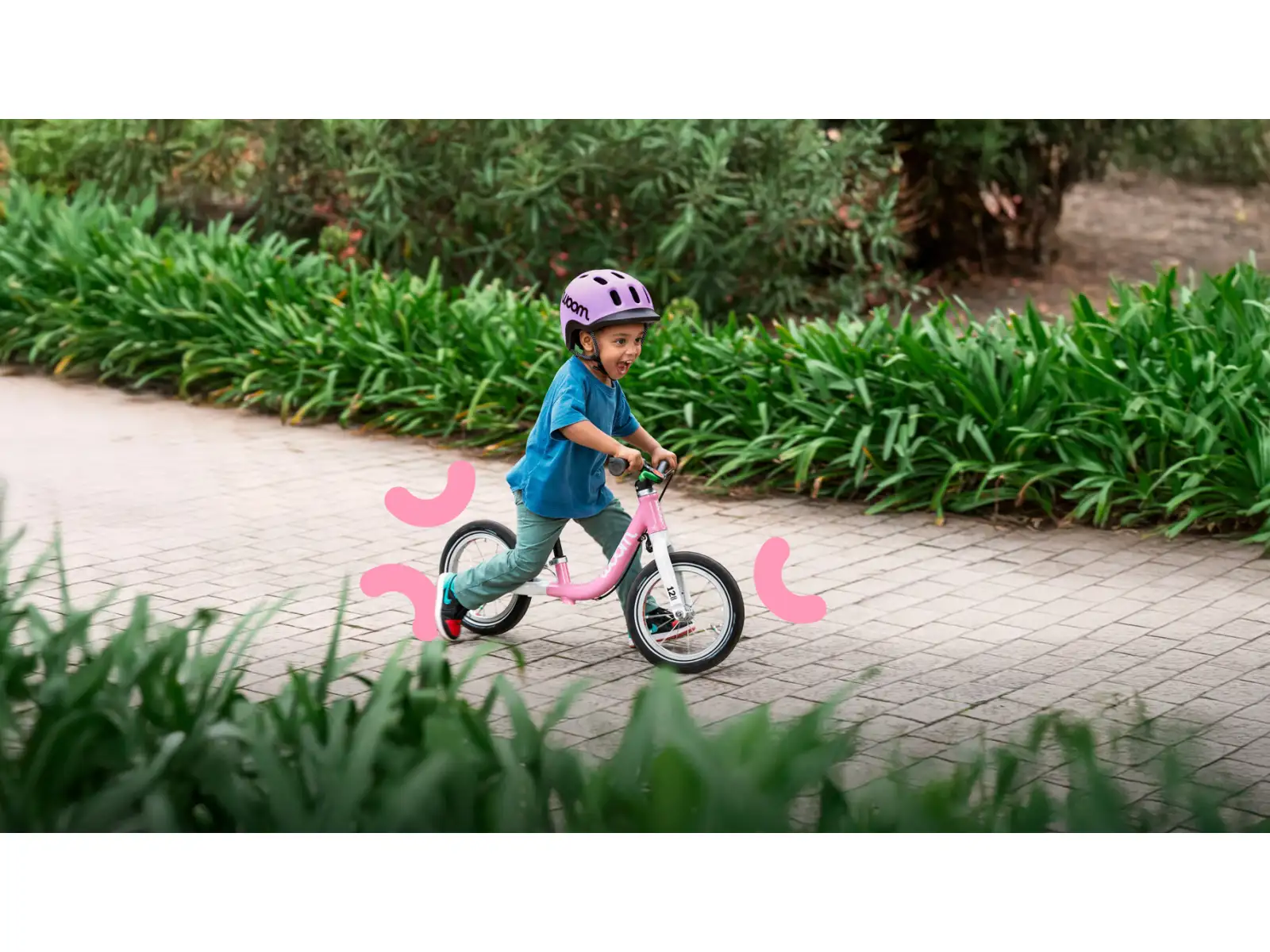 Woom GO 1 kids balance bike 12" Powder Pink