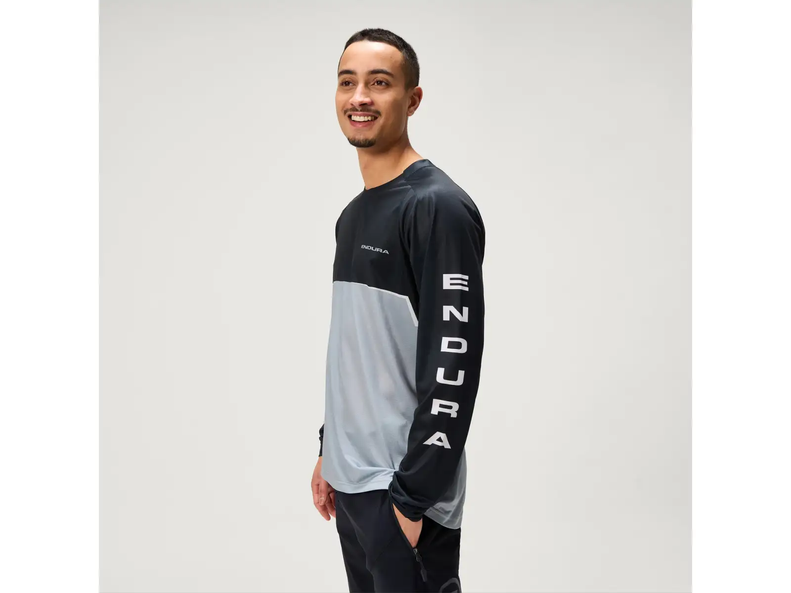 Endura Core Printed L/S Tee men's long sleeve jersey Black