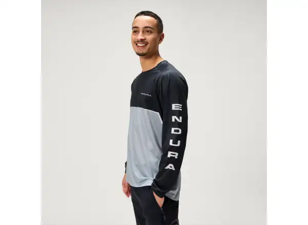 Endura Core Printed L/S Tee men's long sleeve jersey Black