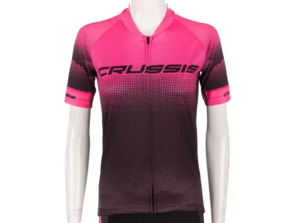 Crussis women's cycling jersey short sleeve black/pink