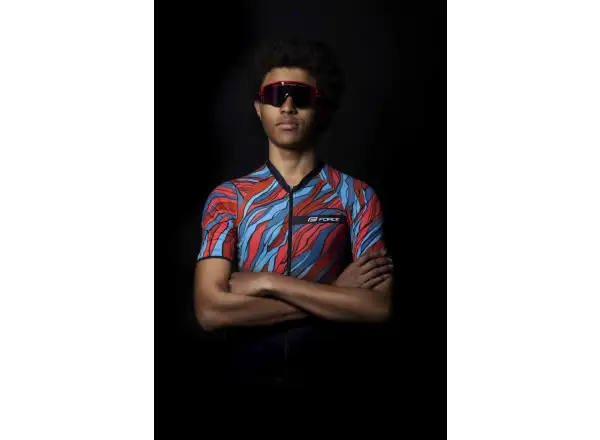 Force Life men's jersey short sleeve black/petrol/red