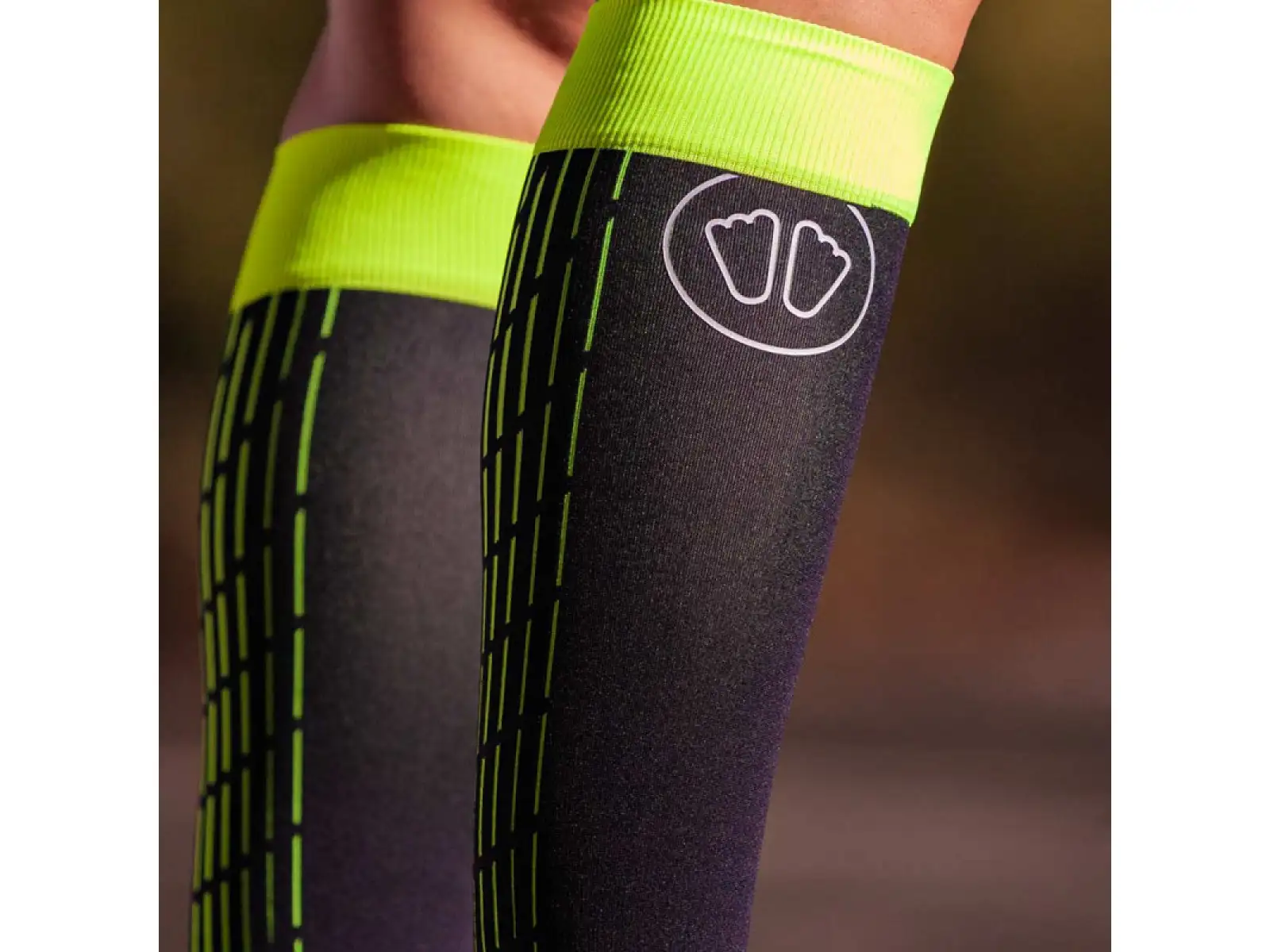 Sidas Ultralight Run Calf compression calf sleeves black-yellow