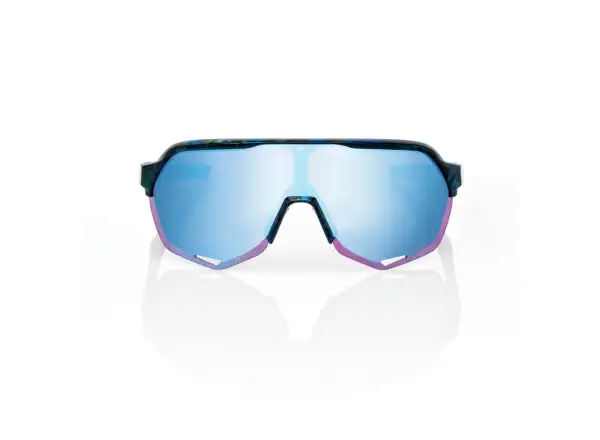 100% S2 HiPER Cycling Glasses Black Holographic/Blue Multilayer Mirror Lens