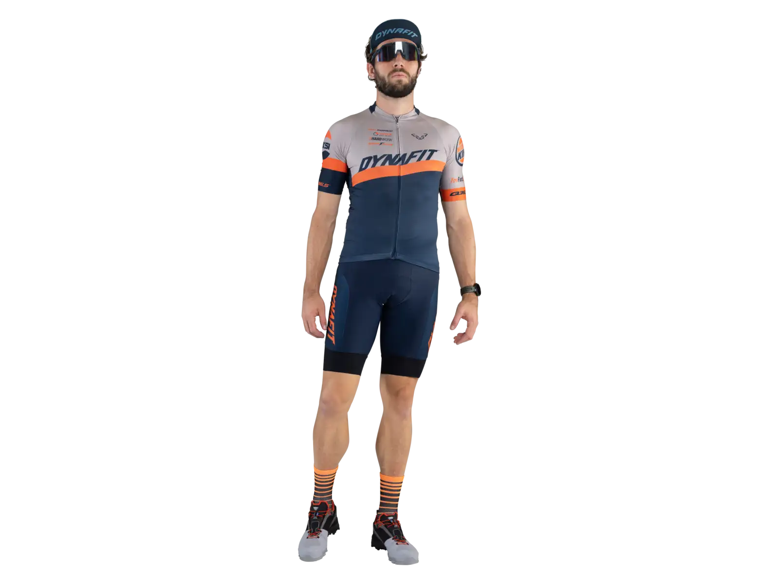 Dynafit Squad men's bib shorts with padding Blueberry