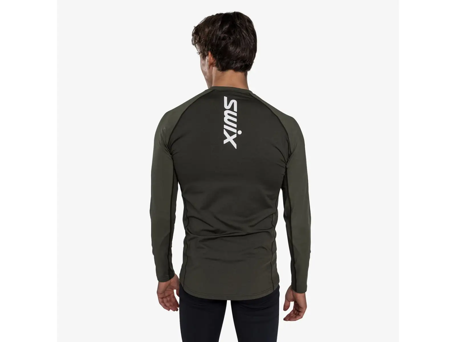 Swix RaceX Dry men's long-sleeve shirt Bright White/Olive