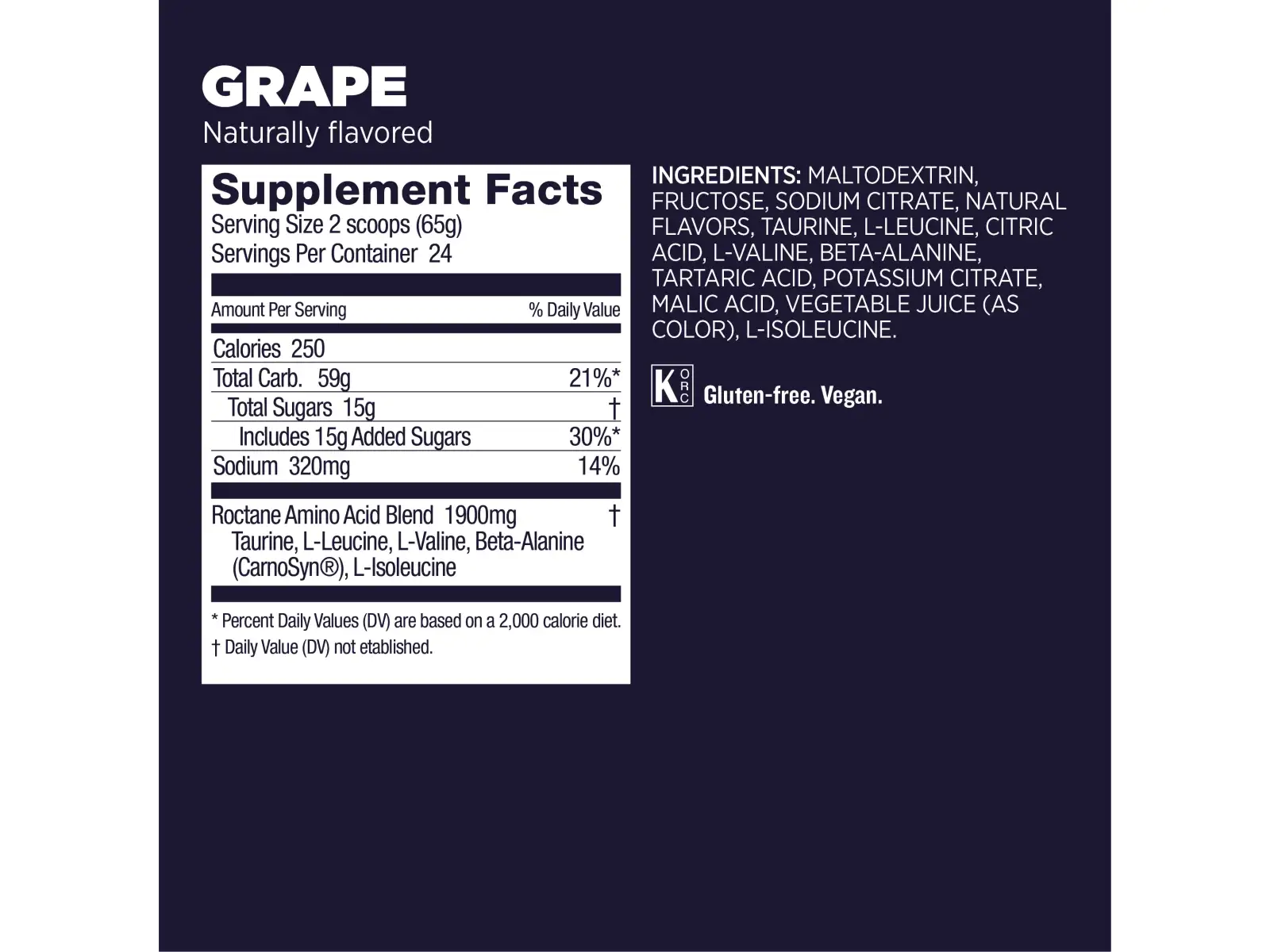 GU Roctane Energy Drink Mix 1560 g isotonic drink Grape
