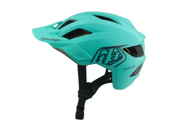 Troy Lee Designs Youth Flowline MIPS kids helmet Point Charcoal/Real Teal