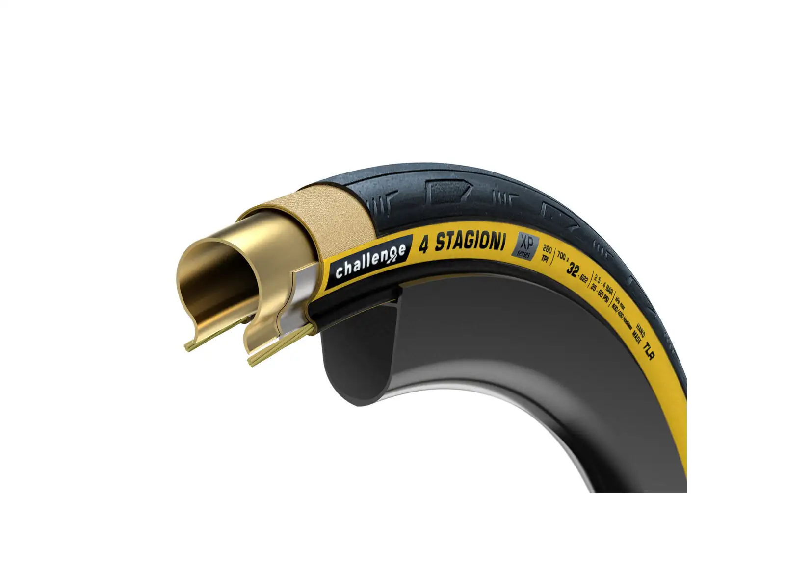 Challenge 4 Stagioni TLR 28" road tire kevlar black/tan