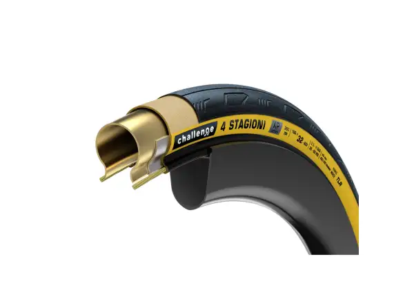 Challenge 4 Stagioni TLR 28" road tire kevlar black/tan