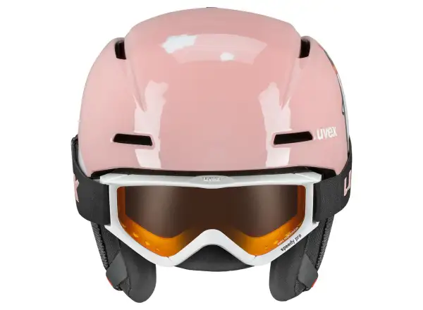 Uvex Viti set ski helmet and goggles pink penguin