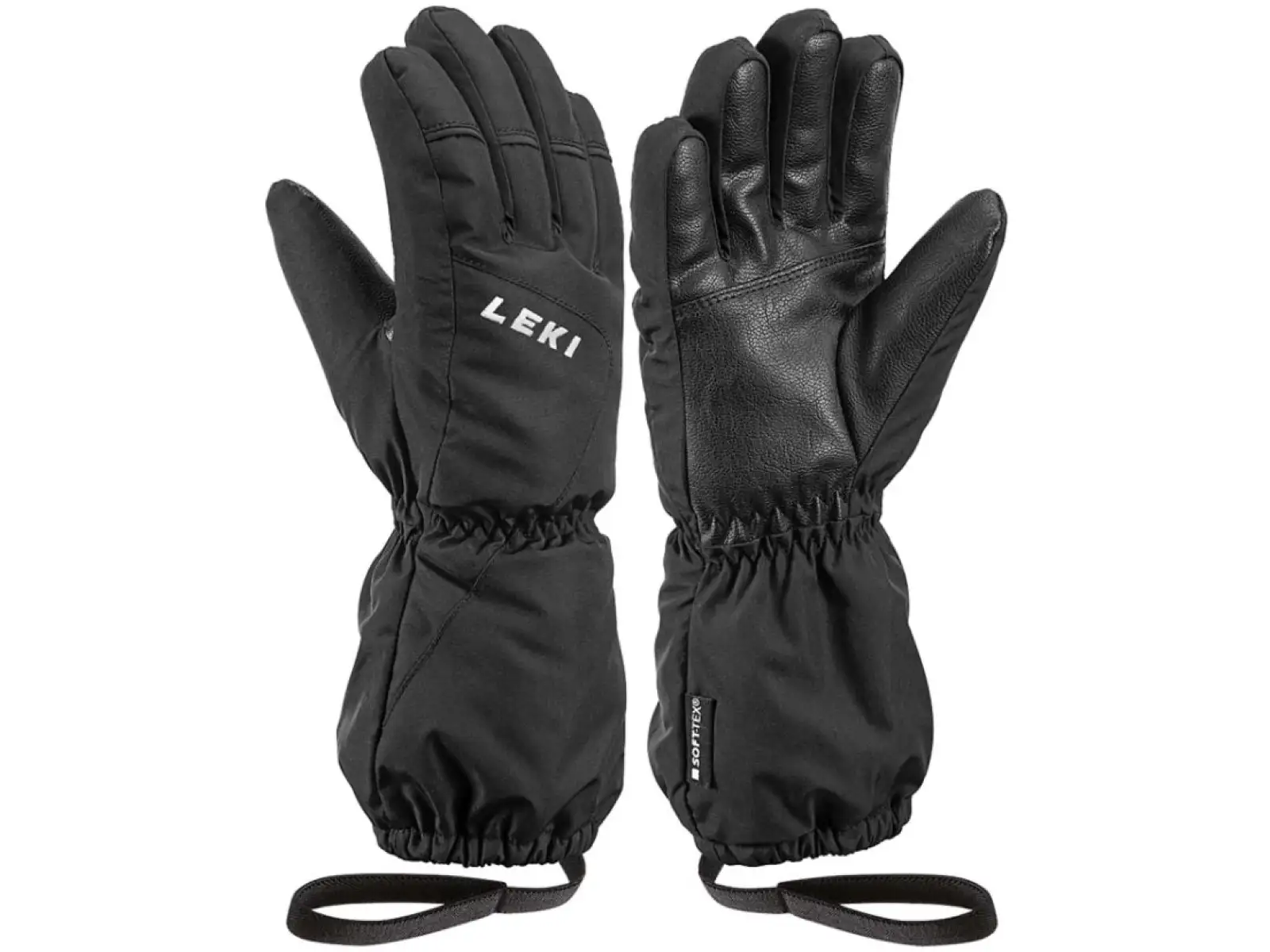 Leki Nevio Junior children's downhill gloves Black