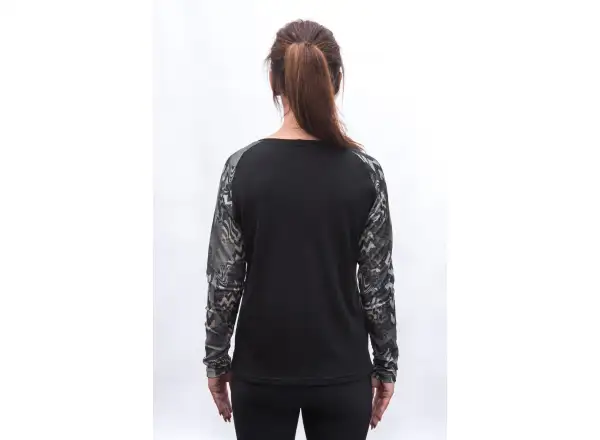 Sensor Merino Blend Impress women's long sleeve shirt black/zebra
