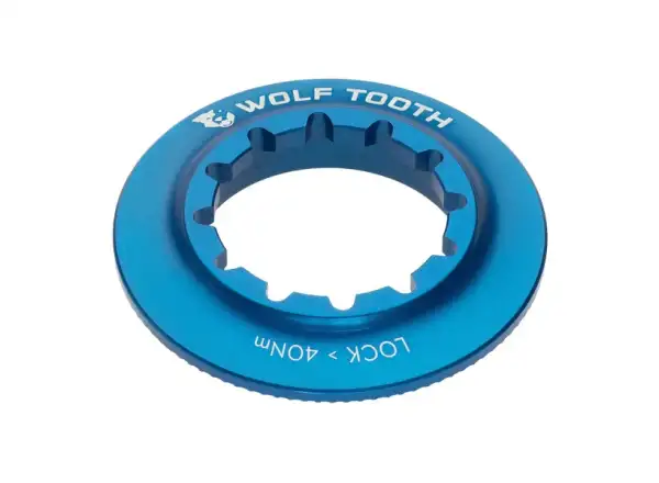 Wolf Tooth Centerlock Rotor Internal Spline nut blue