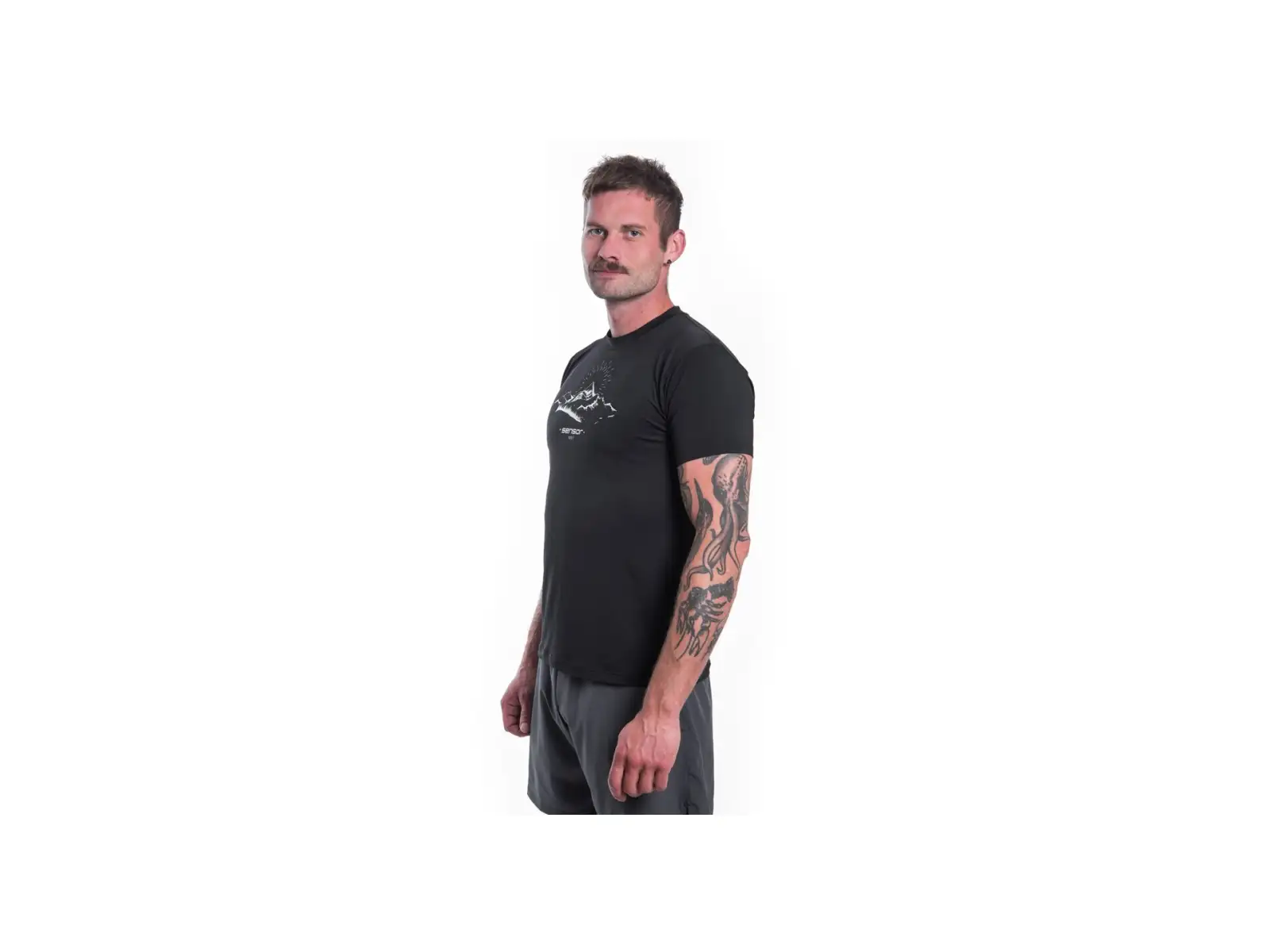 Sensor Coolmax Tech Mountains men's T-shirt short sleeve black