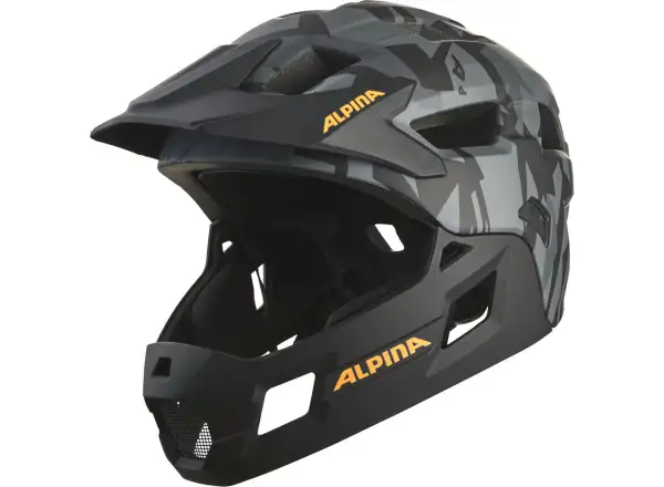 Alpina Rupi children's helmet Black/Camo Orange Matt