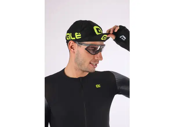 Alé summer cycling cap black/fluorescent yellow