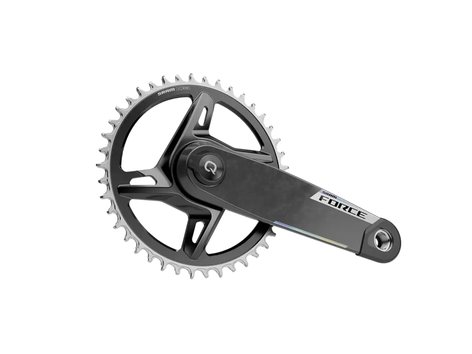 Sram Force E1 XPLR DUB Wide cranks with power meter and 42 t chainring.